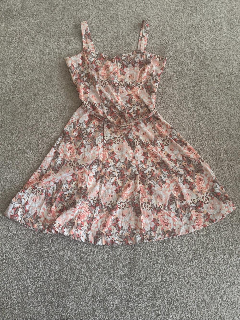 eva mendes for New York & Company Floral Sundress in Pink and Cream